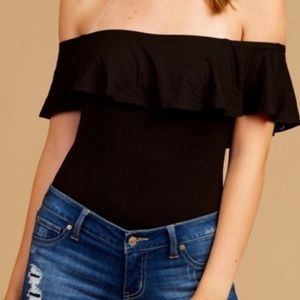Altar’d State Black Off The Shoulder Body Suit